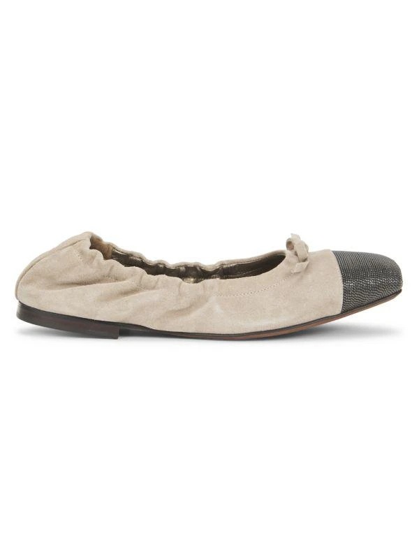 Brunello Cucinelli Bow Suede Ballet Flats 1