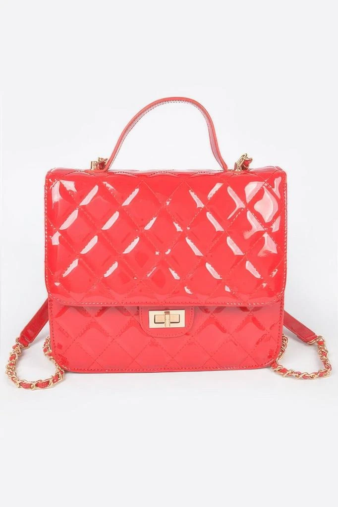 FASHNZFAB Quilted Enamel Backpack 7