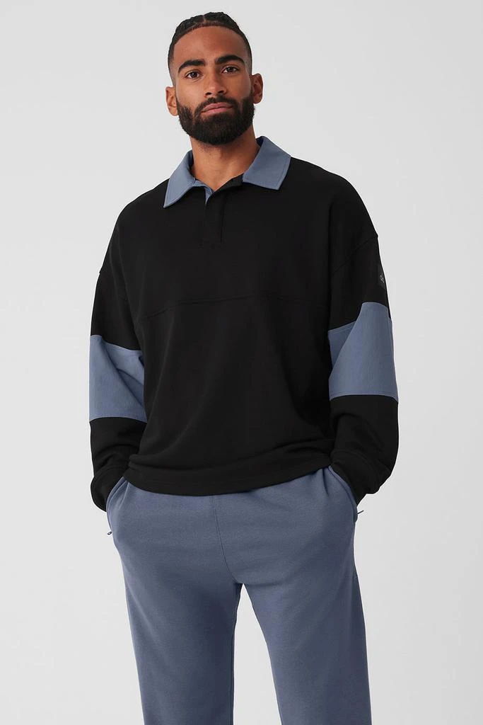 Alo Mixmatch Rugby Sweatshirt - Black/Bluestone 1