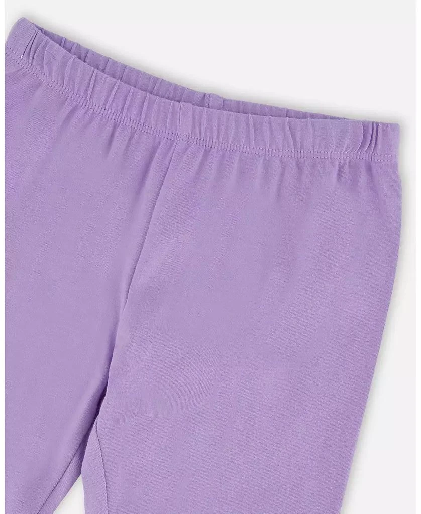 Deux par Deux Toddler Girls Cotton Jersey Capri Mauve with Knee Screen Hearts Appliques 4