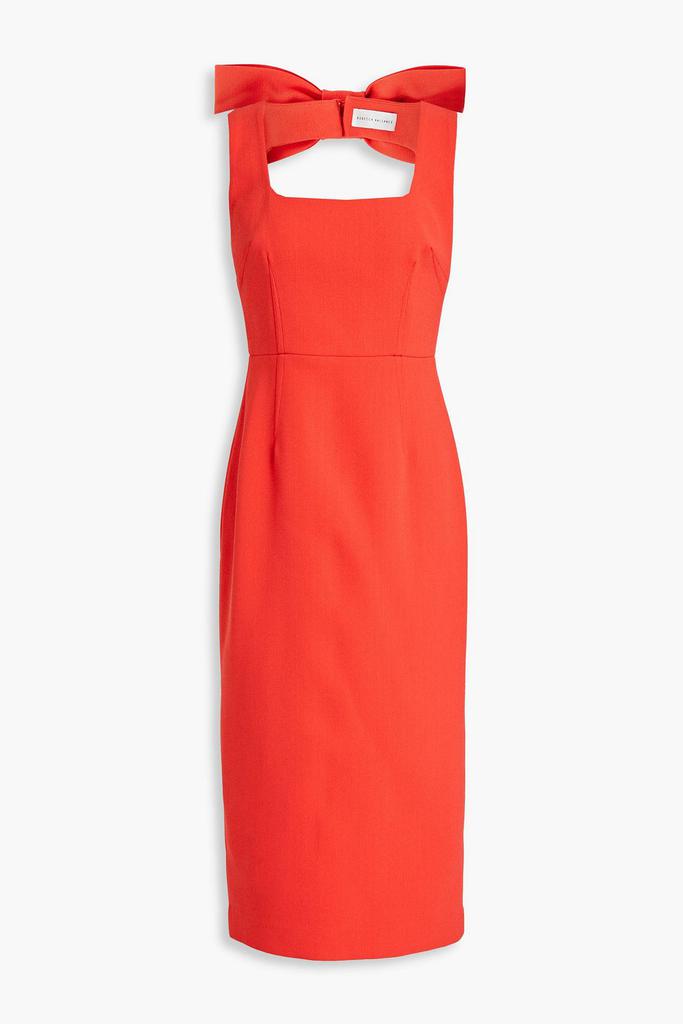 REBECCA VALLANCE Ally bow-embellished crepe midi dress