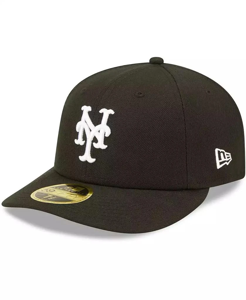 New Era Men's New York Mets Black White Low Profile 59FIFTY Fitted Hat 1