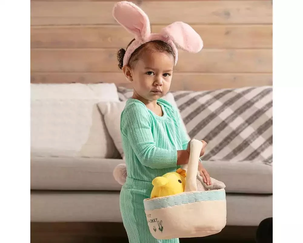 Sperric Easter Baby Plush Playset with Easter Basket, Bunny Holding Carrot, Easter Egg, and Squeaky Chicken, Sensory and Decorative Toys for Babies
Newborns 3