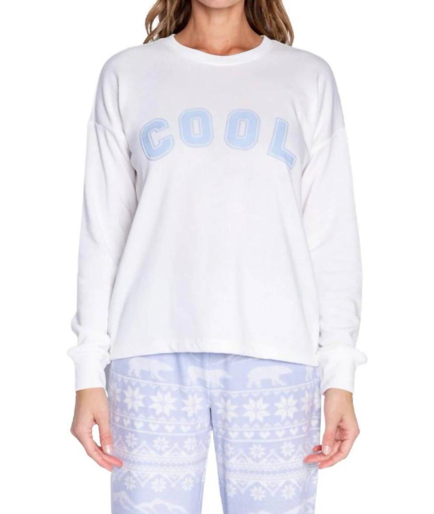 PJ Salvage Too Cool For School Long Sleeve Top In Ivory