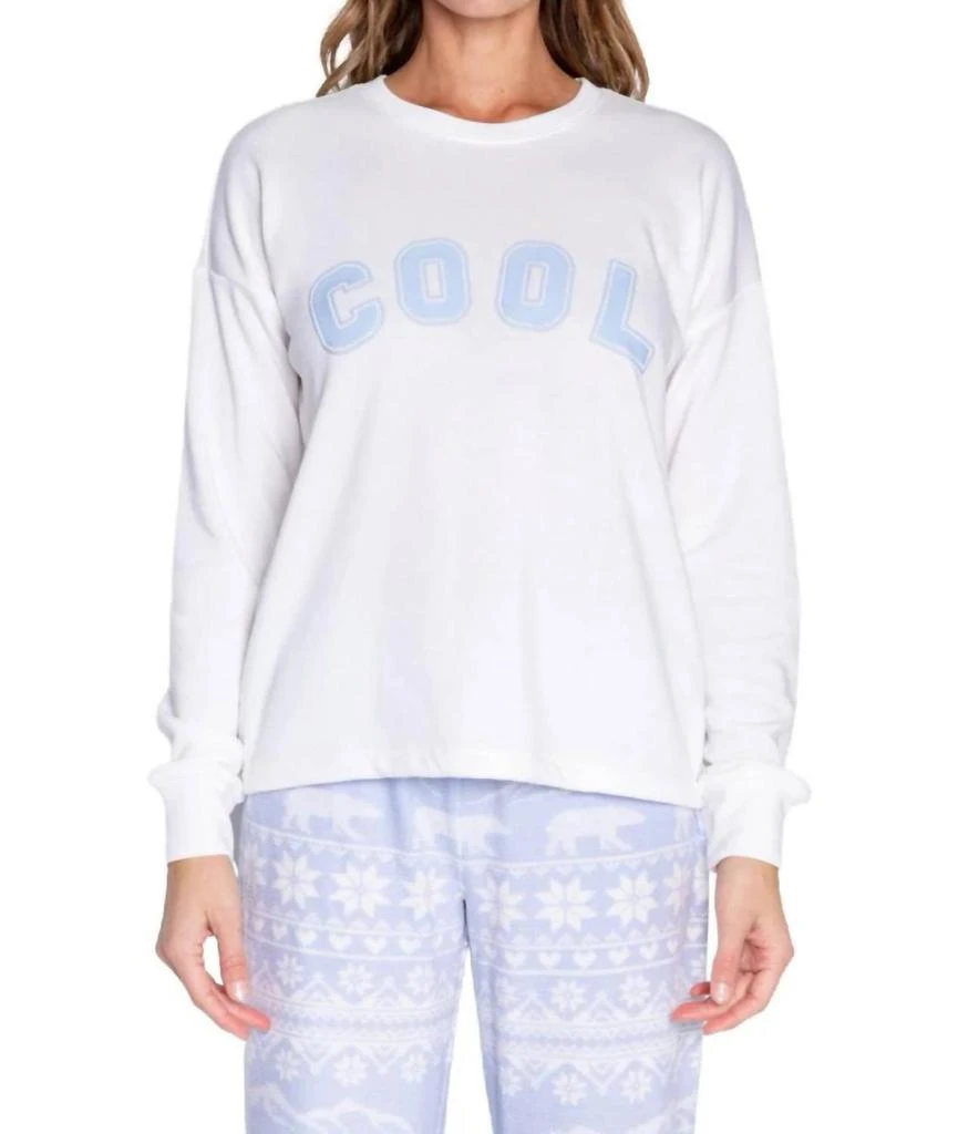 PJ Salvage Too Cool For School Long Sleeve Top In Ivory 1