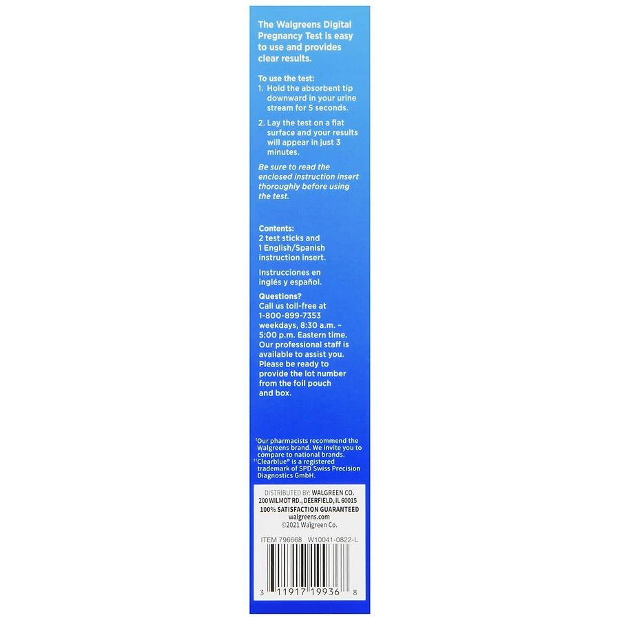 Walgreens Digital Pregnancy Test 4