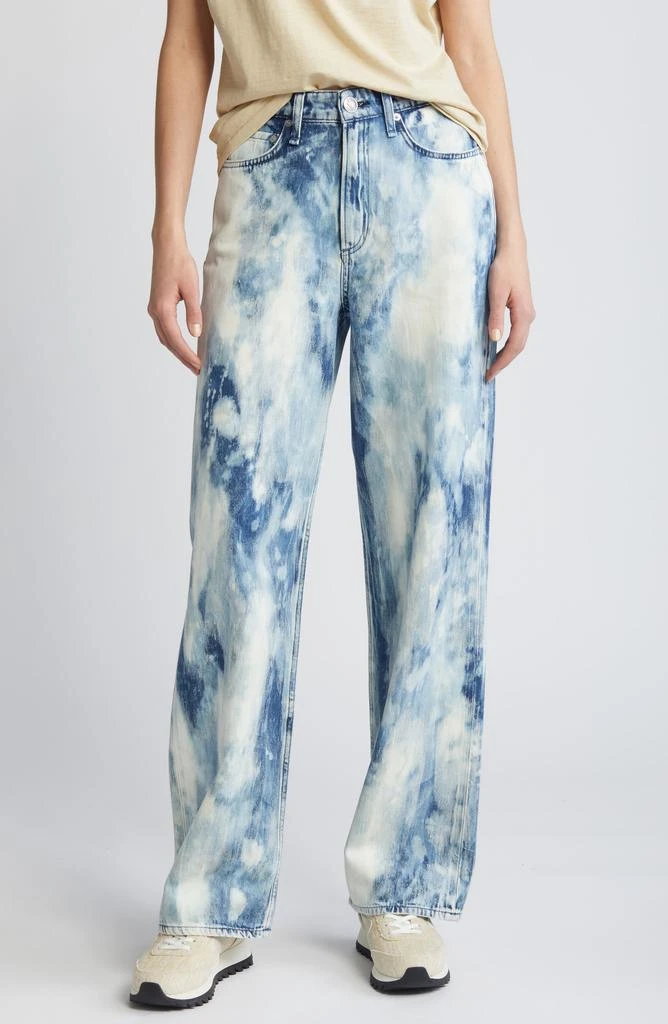 Rag & Bone Logan Bleach Splatter Wide Leg Jeans 1