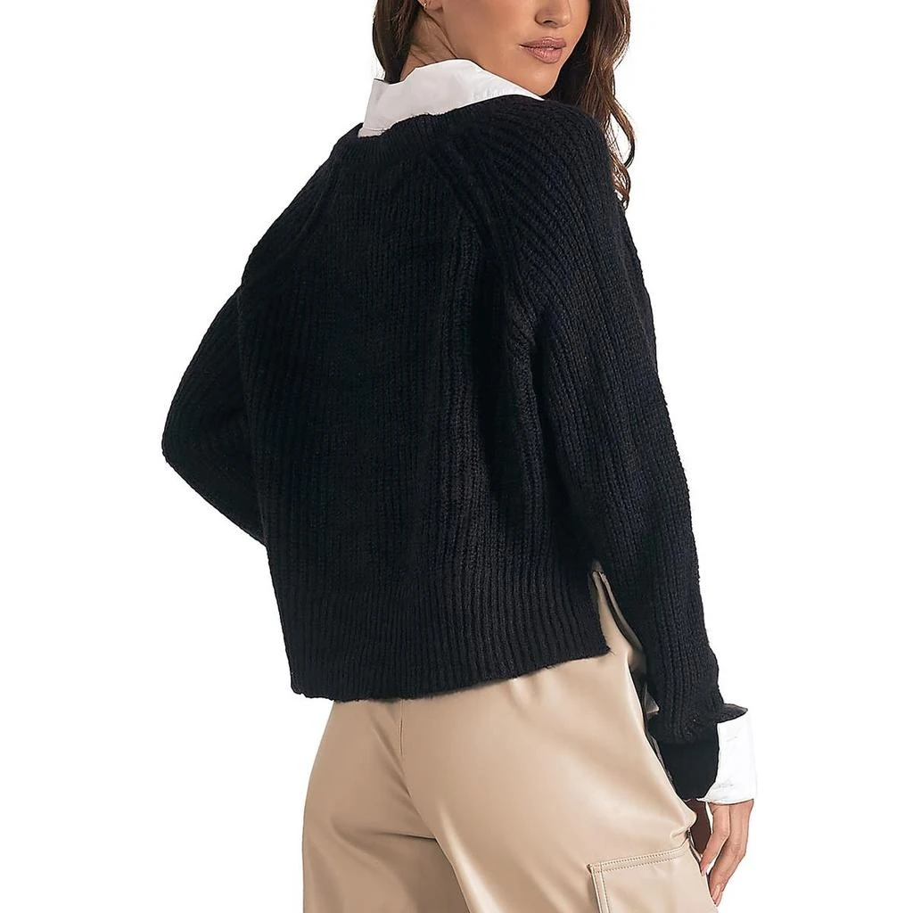 Elan Womens Collar Layered Look Pullover Sweater 2