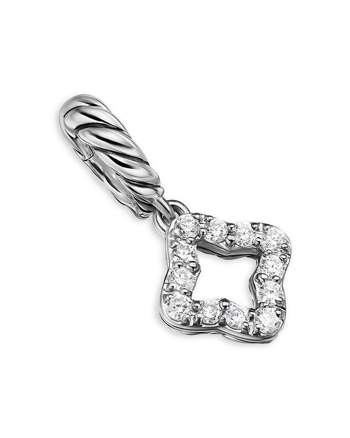 David Yurman Micro Pavé Quatrefoil Amulet in Sterling Silver with Diamonds, 7.4mm