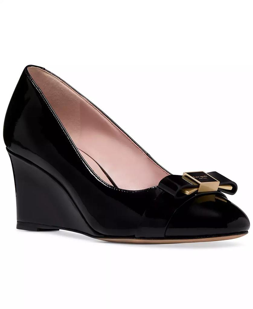 Kate Spade New York Women s Bowdie Wedge Pumps Black 9.5