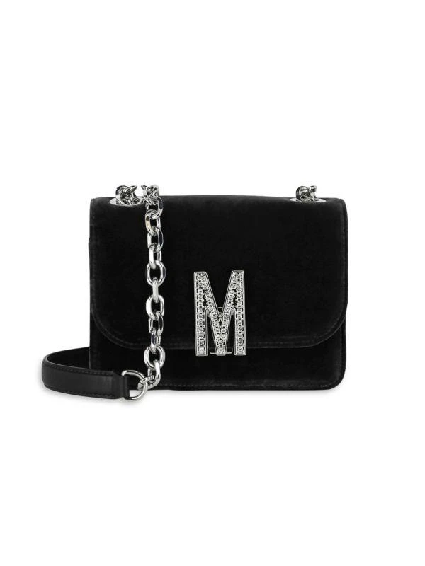 Moschino Logo Velvet Shoulder Bag 1