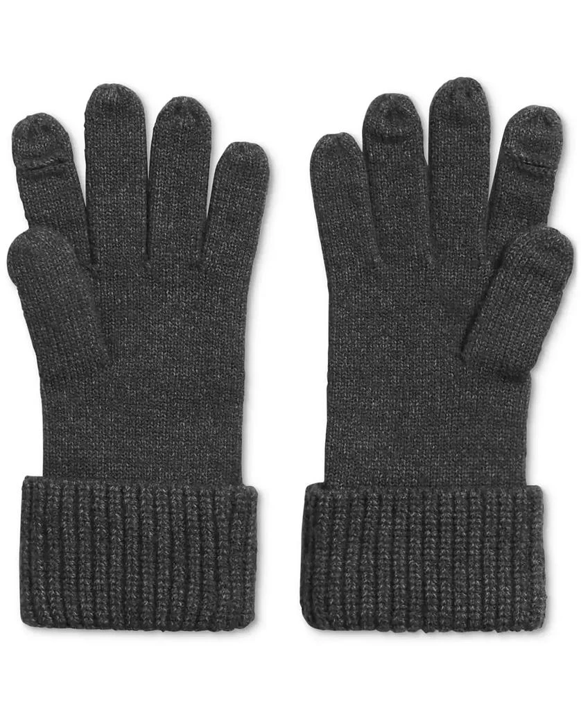 DKNY Women's Ribbed Logo Patch Gloves 2