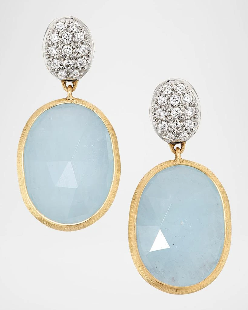 Marco Bicego Siviglia 18K Gold Aquamarine Earrings with Diamonds
