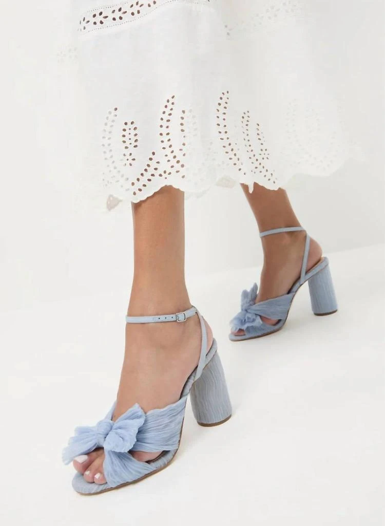 Loeffler Randall Women's Camellia Pleated Bow Heels In Blue 5