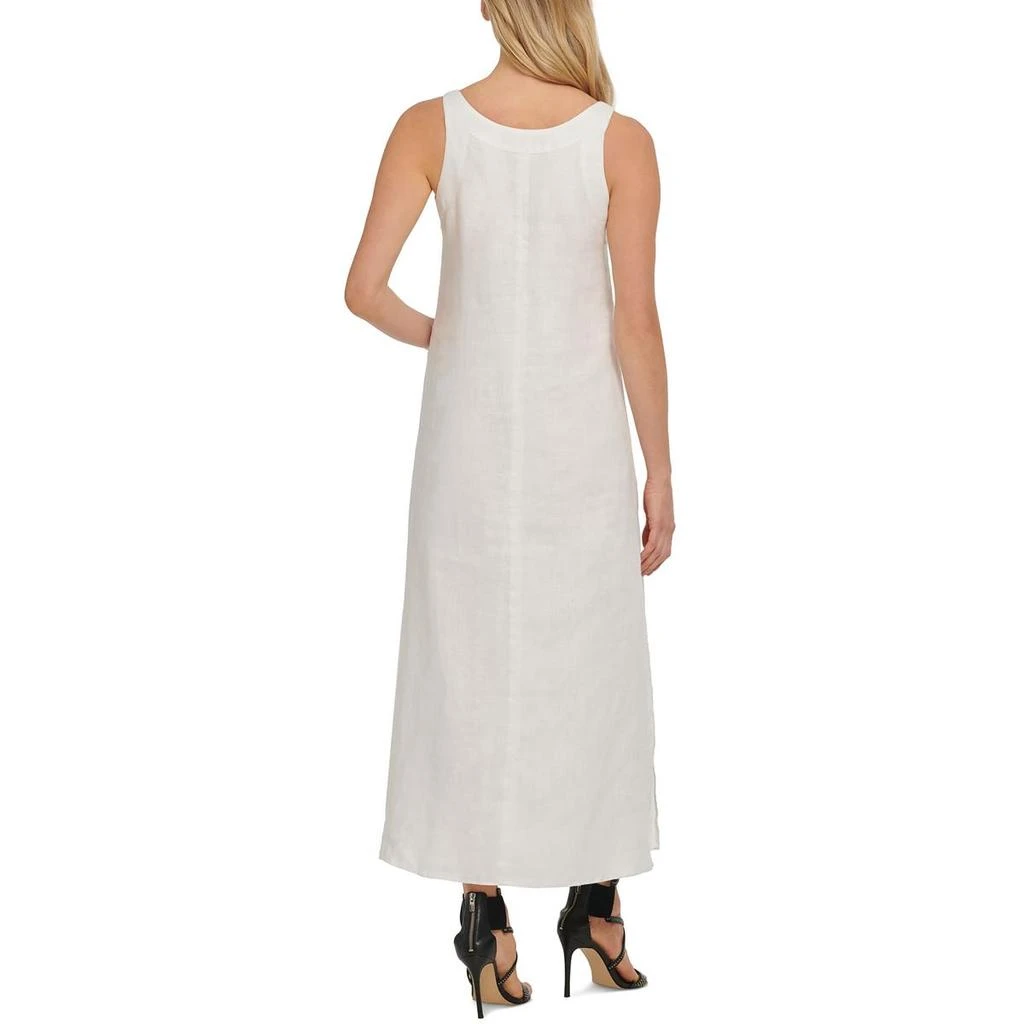 Pure DKNY Womens Linen V Neck Maxi Dress 4