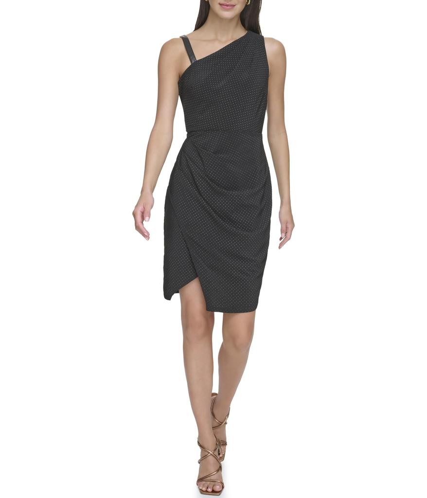DKNY Sleeveless Mix Media Studded Dress