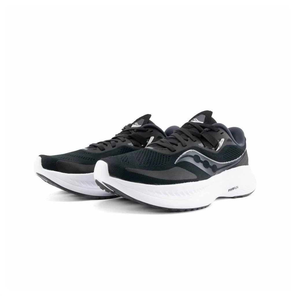 Saucony Women's Guide 15 Running Shoes - B/medium Width In Black/white 2