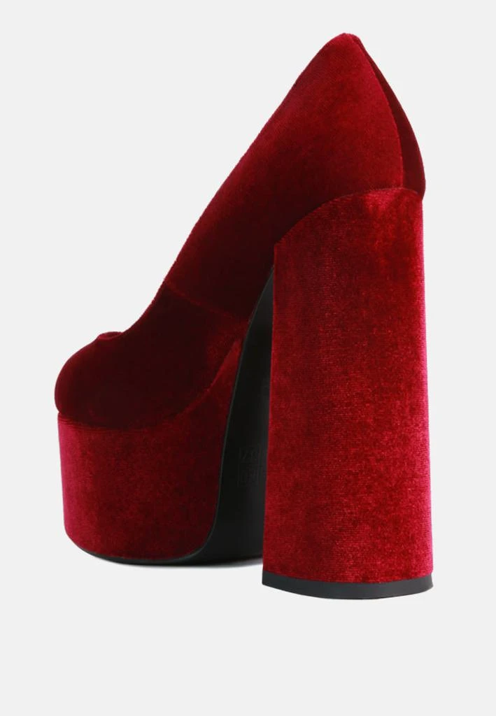 London Rag old novelty platform heel velvet pumps 3