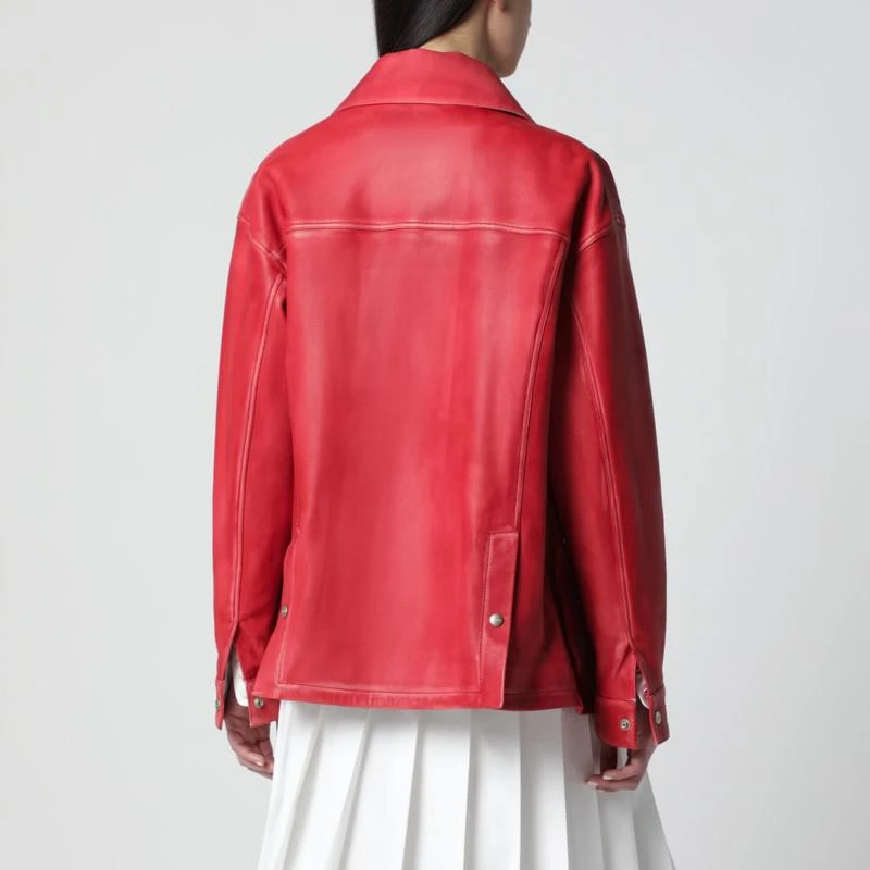 HALFBOY Red leather parka 3