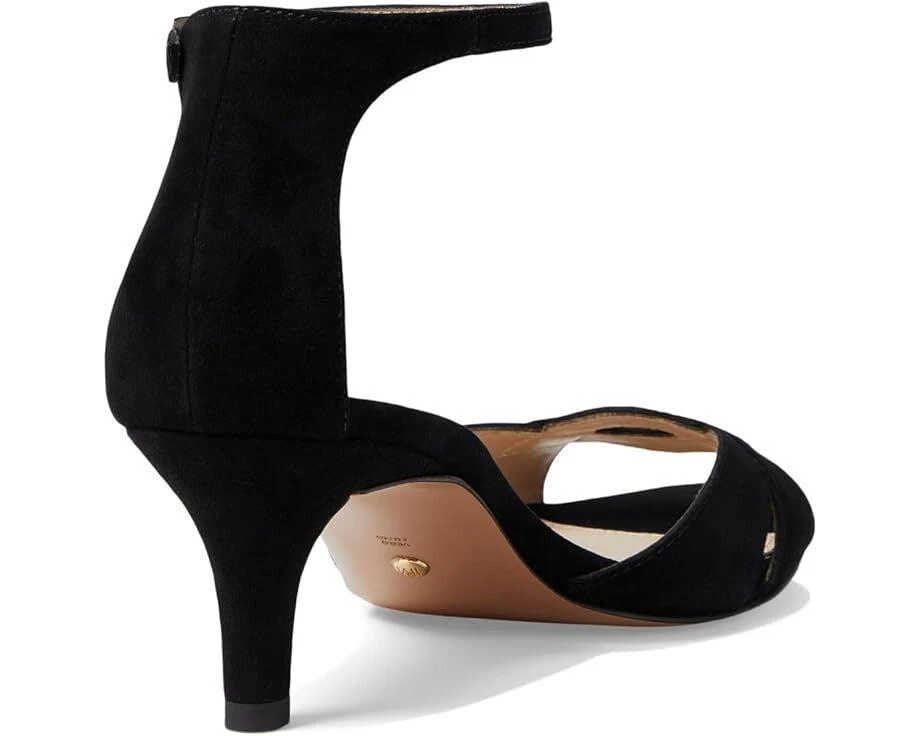 Pelle Moda Pelle Moda Bekim Sandal Womens US 10 Black Suede Ankle Strap Kitten Heel RHS3858 4