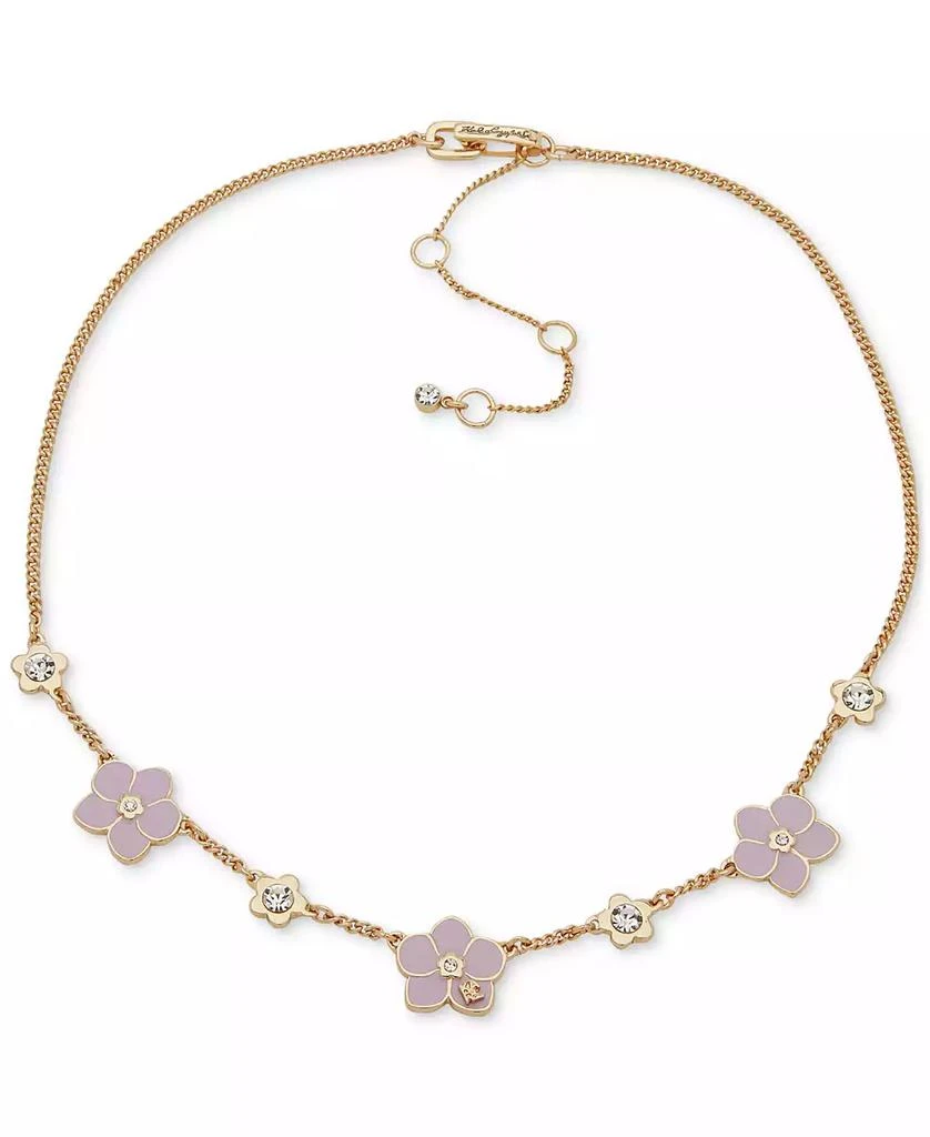 Karl Lagerfeld Paris Gold-Tone Crystal 
Color Flower Statement Necklace, 16" + 3" extender