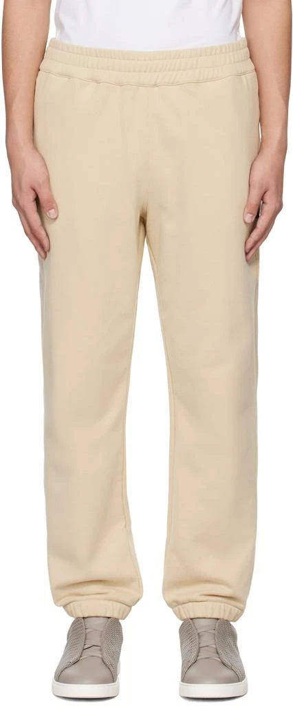 ZEGNA Beige Bonded Sweatpants 1