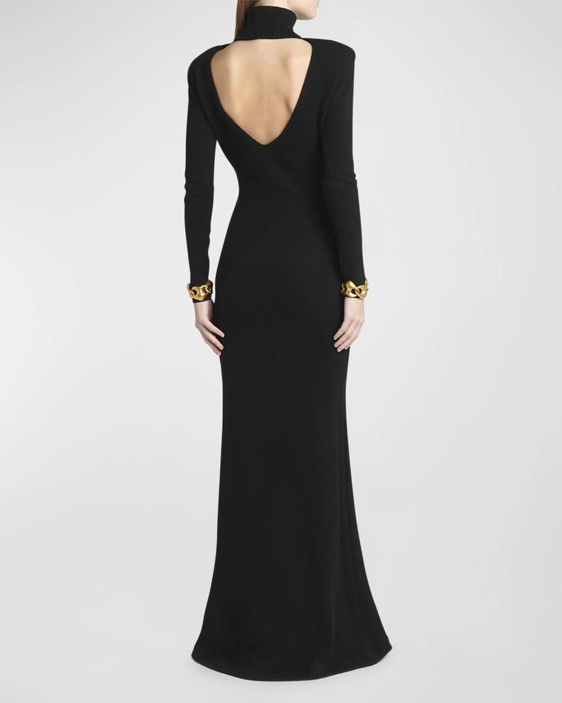 Tom Ford Turtleneck Backless Soft Cashmere Maxi Dress 5
