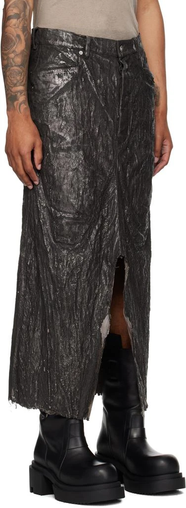 Rick Owens Bronze Concordians Long Slivered Denim Skirt 2