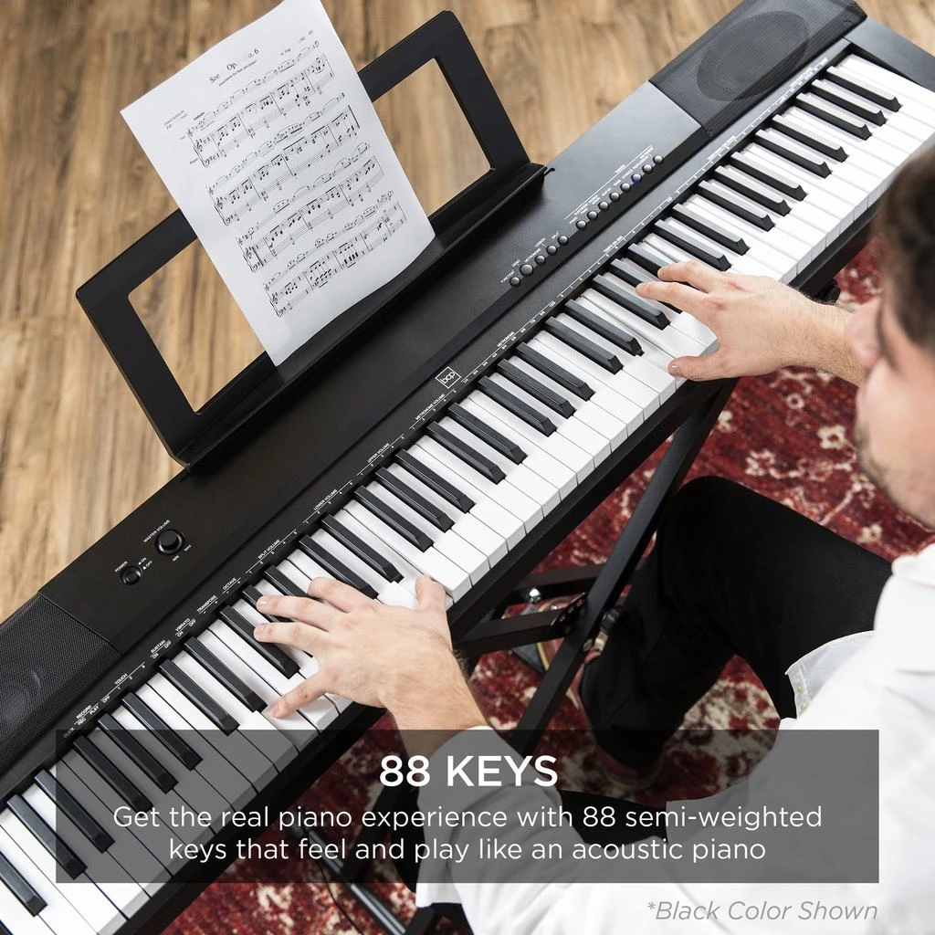 Best Choice Products 88-Key Full Size Digital Piano for All Player Levels w/ Semi-Weighted Keys, Stand, Pedal 2