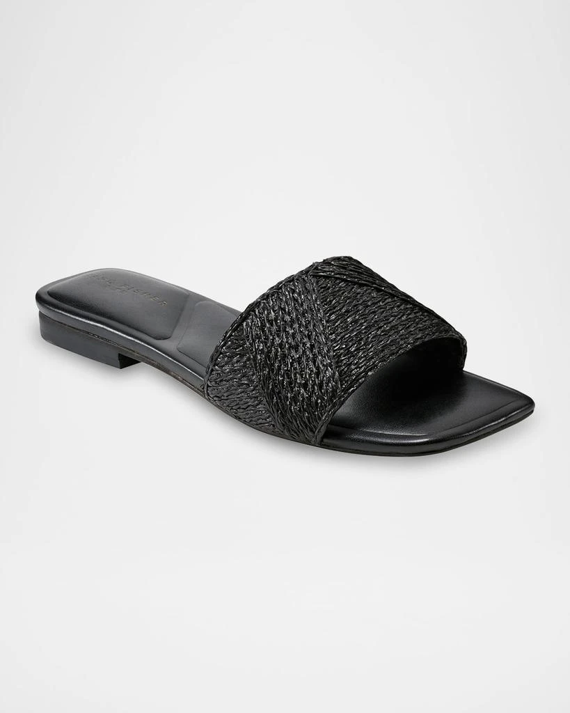 Marc Fisher Murphy Woven Leather Flat Slide Sandals 2