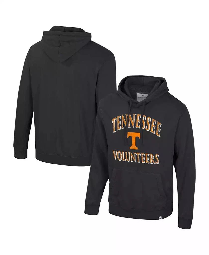 Colosseum Men's Black Tennessee Volunteers Big Tall Cap E-Tan Pullover Hoodie 1