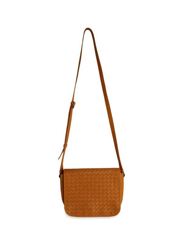 Bottega Veneta Bottega Veneta Intrecciato Full Flap Crossbody Bag In Orange Nappa Leather