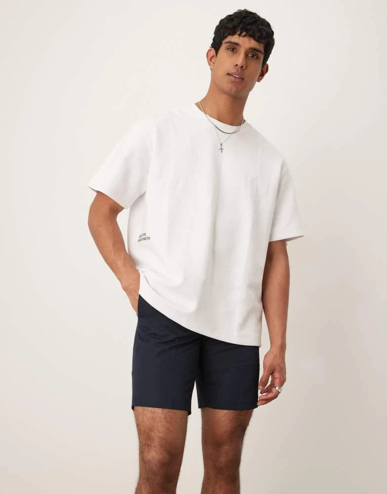 ASOS ASOS DESIGN smart straight leg shorts in navy 3