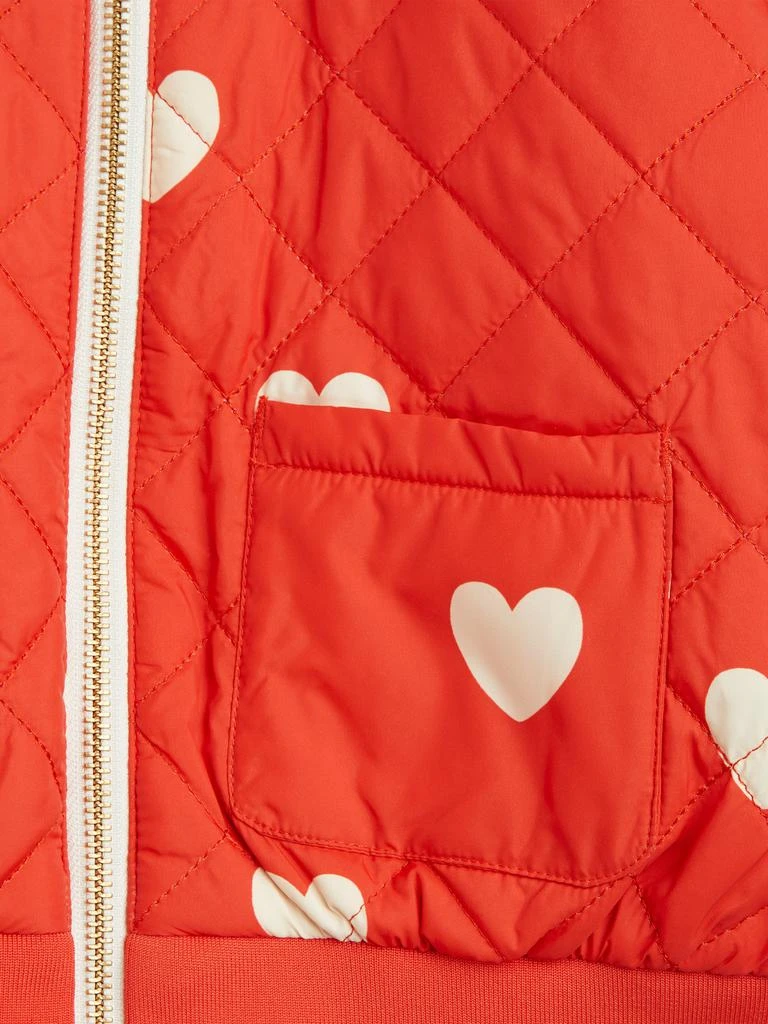 Mini Rodini Girls Hearts Baseball Jacket in Red 4