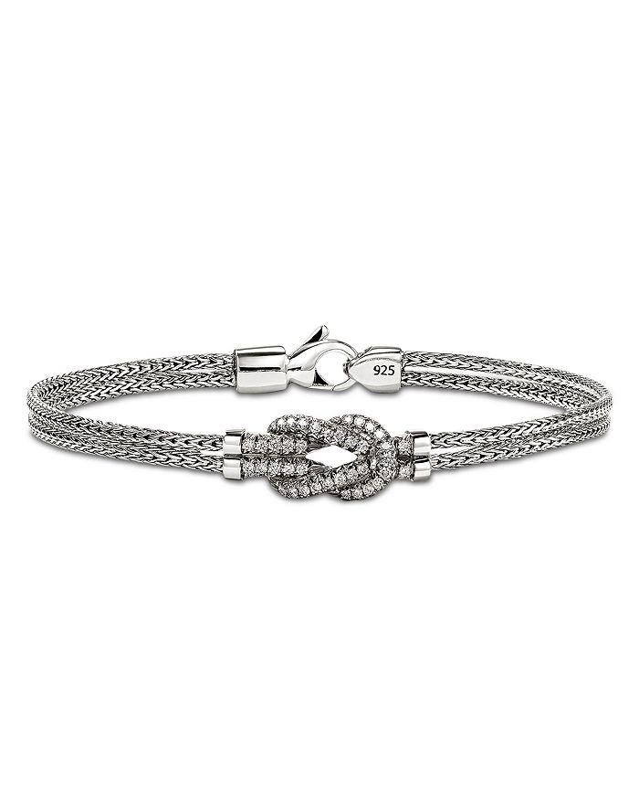 John Hardy Sterling Silver Love Knot Diamond Bracelet