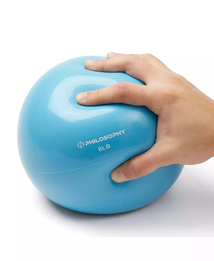 Philosophy Gym Toning Ball, 8 LB, Blue - Soft Weighted Mini Medicine Ball 3