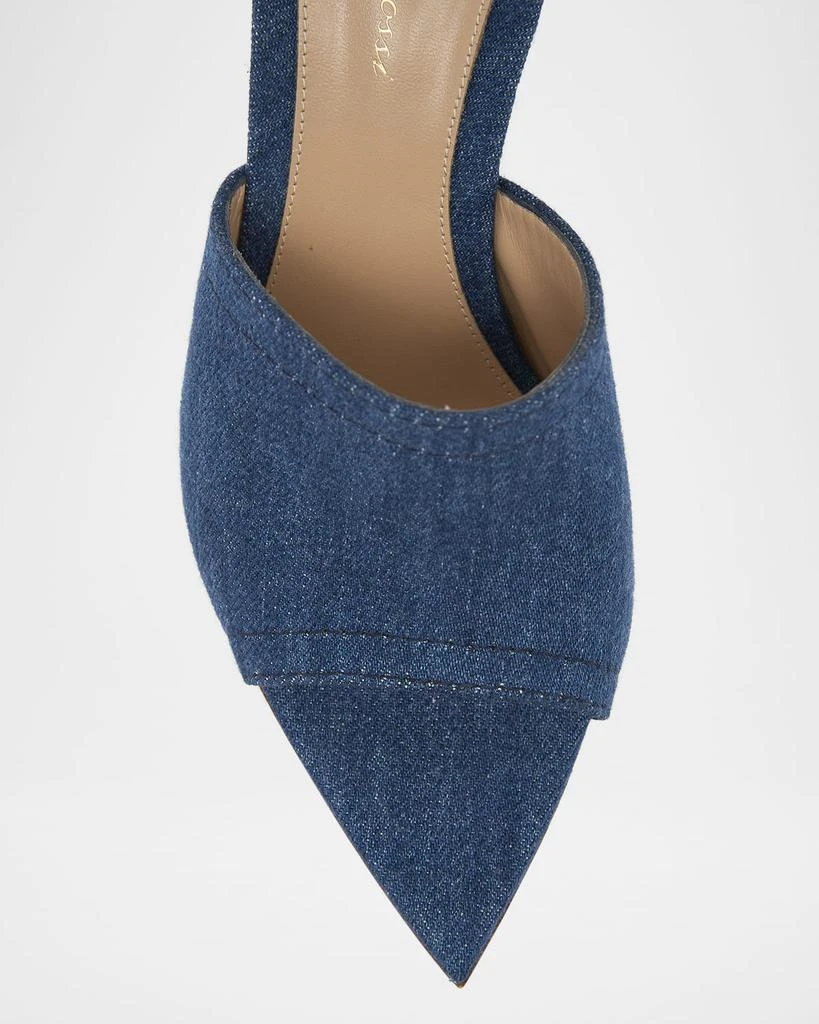 Gianvito Rossi Denim Block-Heel Mule Sandals 5