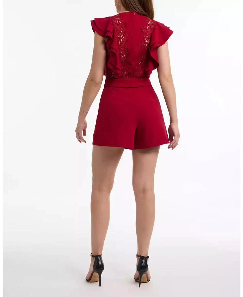 Bebe Women's Flowy Cascade Lace Romper 3