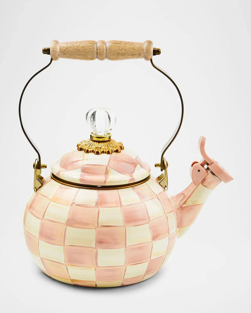 MacKenzie-Childs Rosy Check Whistling Tea Kettle 1