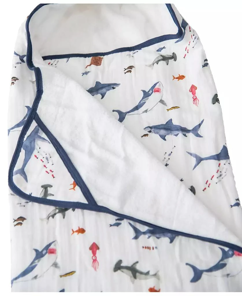 Little Unicorn Baby Boys Animal Print Muslin and Terry Hooded Towel 3