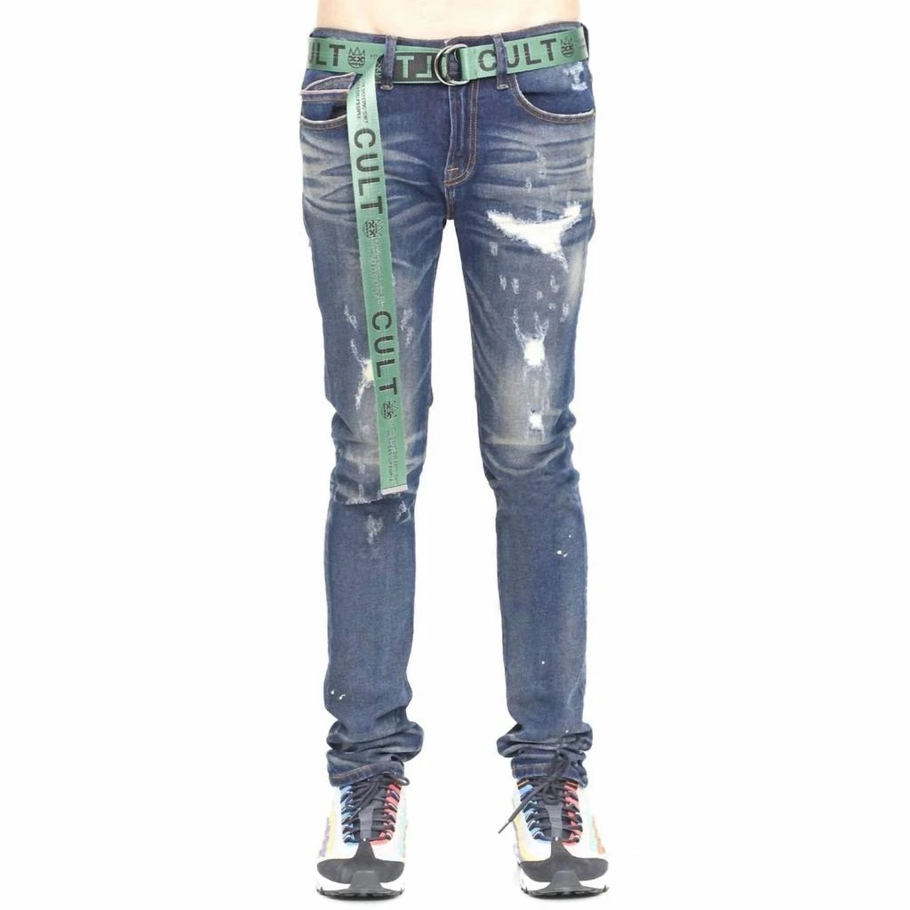 Cult Of Individuality Men's Punk Super Skinny Belted Jean In Reyn 1