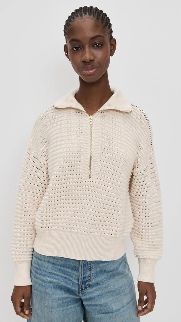 Varley Tara Pointelle Half Zip Sweater 6