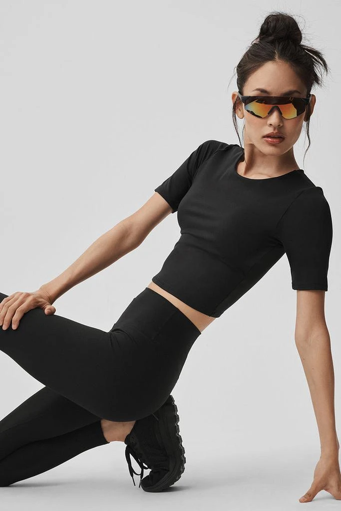 Alo ALO Softsculpt Precision Half Sleeve Tee - Black 3