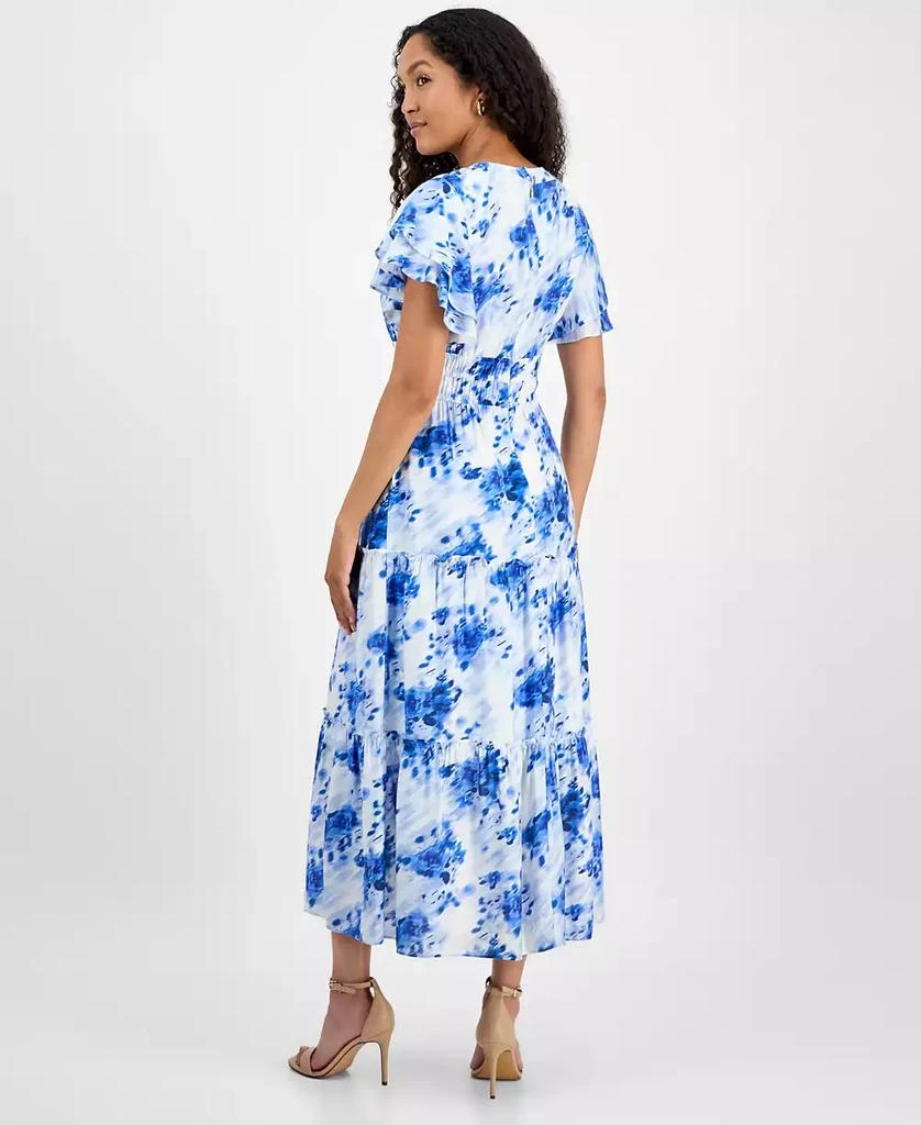 julia jordan Women's Printed Ruffle-Sleeve Midi Dress 5
