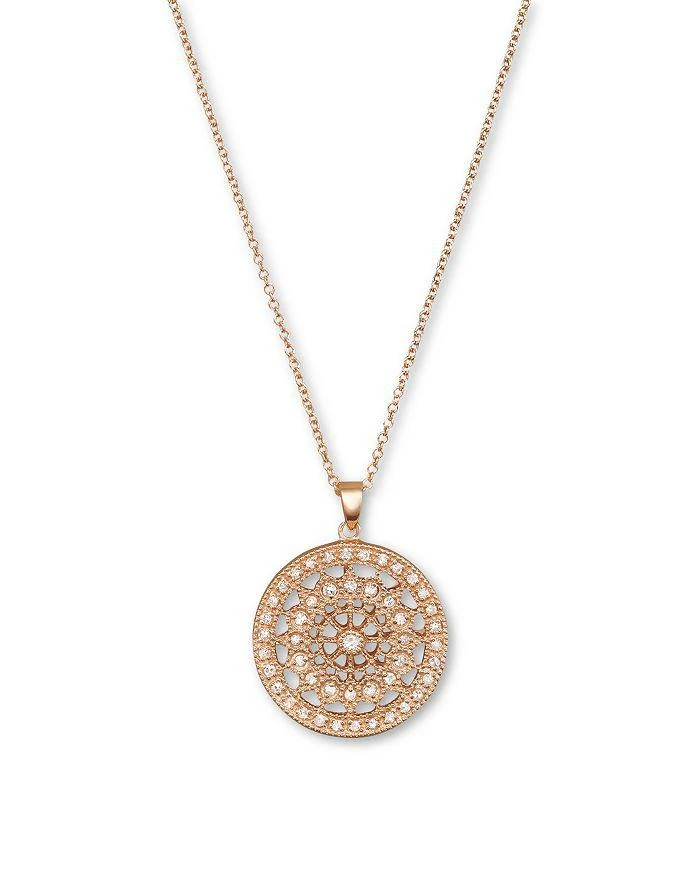 Bloomingdale's Diamond Medallion Pendant Necklace in 14K Rose Gold, .25 tcw