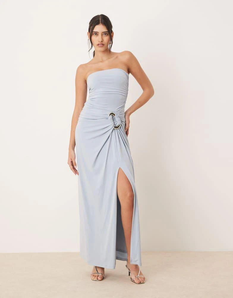 Forever New strapless ruched maxi dress in blue fog  On Sale Now with Up  to 31% Off | Discover Exclusive Deals & Savings at BeyondStyle  Authentic Forever  New Home|women with
