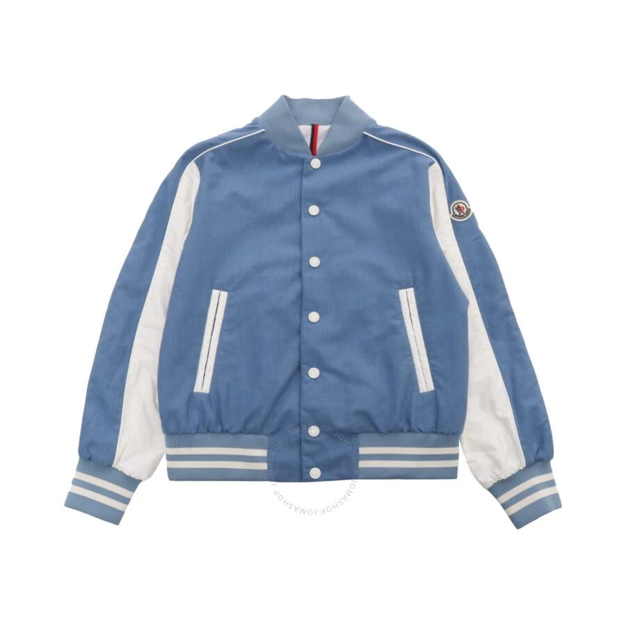 Moncler Boys Button-Up Denim Bomber Jacket 1