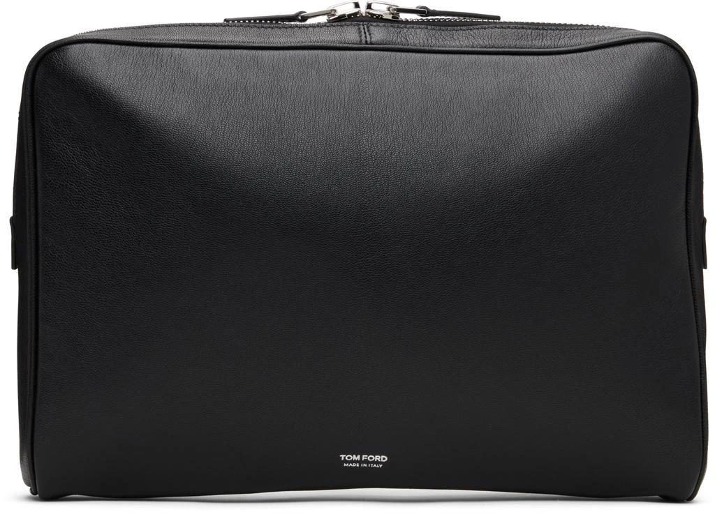 Tom Ford Black Grain Leather Minimal Laptop Pouch