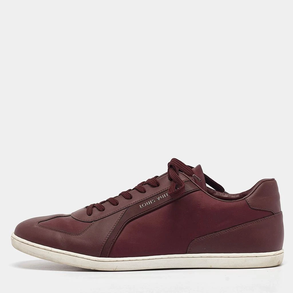 Louis Vuitton Louis Vuitton Burgundy Leather Victoire Lace Up Sneakers Size 44 1