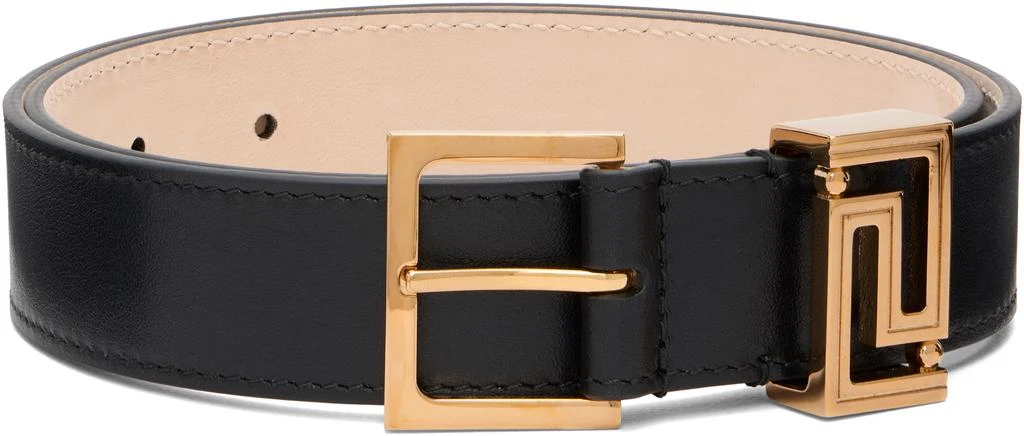 Versace Black Greca Goddess Leather Belt - Belts - Compare 
